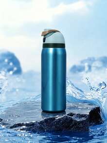 Owa Laa Frozen Blue Large Capacity Stainless Steel Water Bottle,32oz/945ml,With A Straw,Exquisite Appearance,Keeps Drinks Hot Or Cold,Can Hold Iced Drinks And Water,Suitable For Leisure,Work,Sports,Indoors And Outdoors,Perfect Gift Choice - màu xanh băng giá - Xem 4
