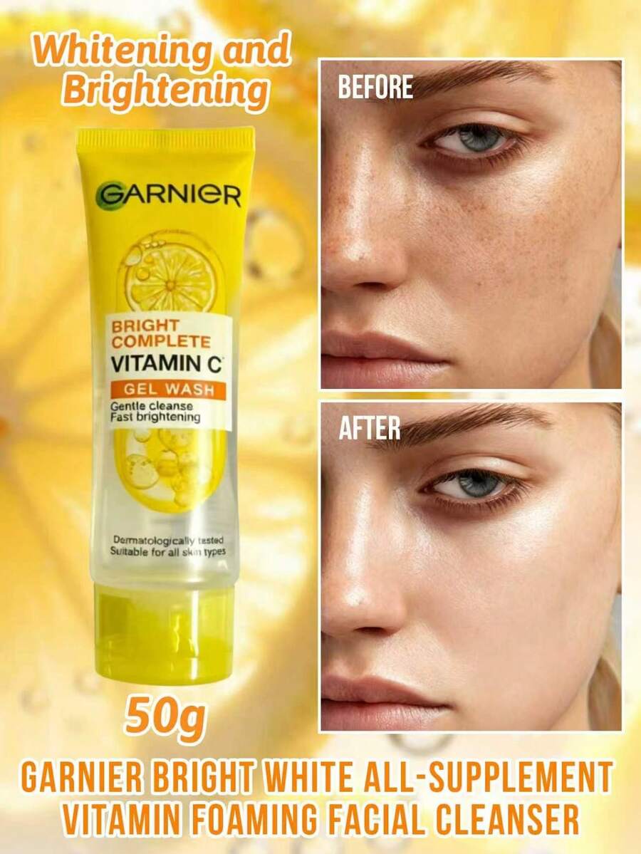 Garnier 花王维生素C柠檬泡沫洁面乳,深层清洁,蕴含维生素C和柠檬,减少暗沉,提亮肤色,清洁毛孔,柠檬提取物,修复,抗氧化,保湿,均匀肤色,增强弹性,净化肌肤,适合所有肤质,适合每日使用。 - 50g - 查看 1
