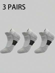 1/3/6 Pasang Kaos Kaki Olahraga Tebal untuk Mata Kaki, Kaos Kaki Anti Lembap untuk Tenis, Bulu Tangkis, Lari, dan Basket untuk Pria - MultiWarna - View 8
