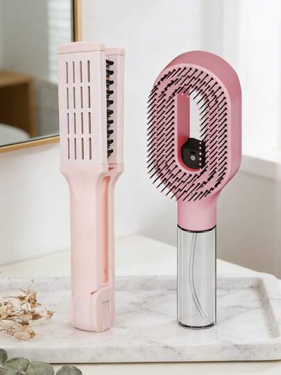 CTZIHGAO 2PCS 2 In 1 Spray Hair Comb,V Shape Hair Straightening Comb Set Mist Spray Styling Comb With Built In Water Tank And Flexible Bristles Plus Heat Resistant Dual Purpose Straightening And Curling Comb Professional Hair Styling Tools For Women And Girls Suitable For Curly Straight Wavy Thick And Long Hair Ideal For Moisturizing Detangling Smoothing Frizz Reducing Split Ends Blow Dry Styling And Daily Hair Care Perfect For Home Salon Travel Use Hair Accessories And Beauty Tools Holiday Gift Set