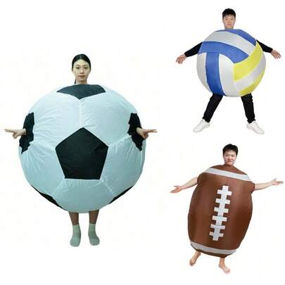 Bóng đá, bóng chuyền, bóng bầu dục dành cho người lớn, quần áo bơm hơi, đạo cụ biểu diễn theo chủ đề thể thao, trang phục nhập vai vui nhộn.