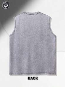 Disney Men's Washed Cotton Sleeveless Printed Vest, Cartoon Pattern Printed Vest, Suitable For Both Men And Women, High-Quality Pure Cotton Vest, Suitable For All Seasons, Comfortable And Breathable | Exquisite Design | The Best Choice For Gift Giving - 灰色 - 查看 3