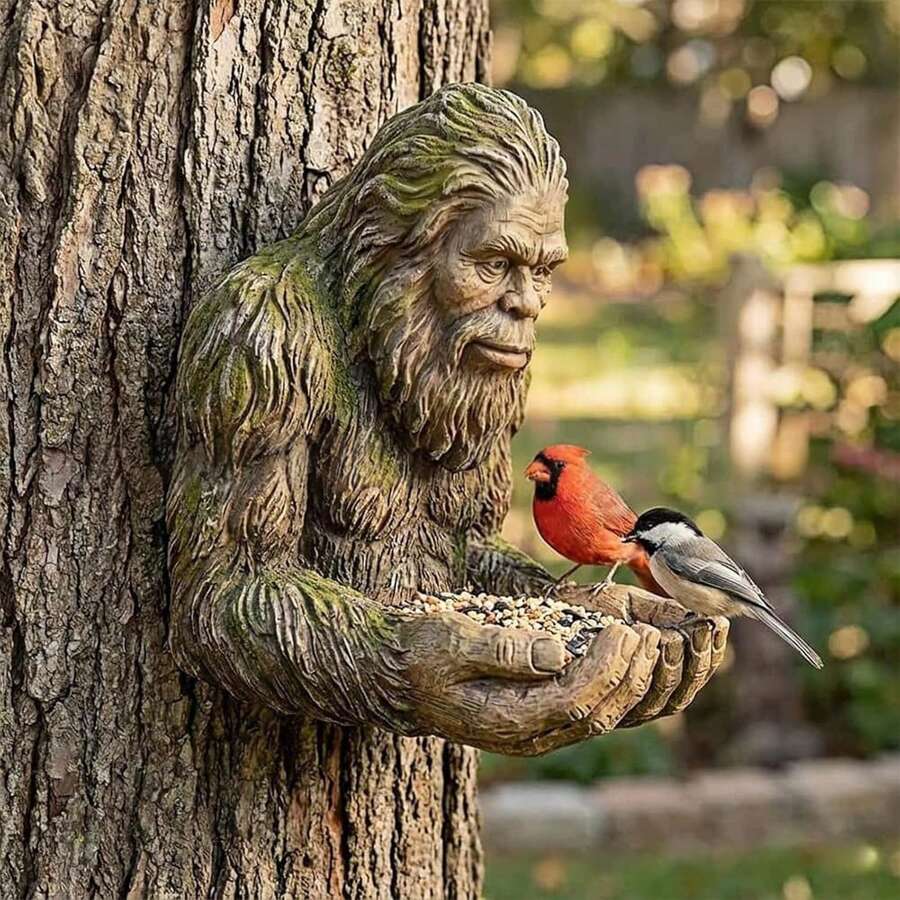 Máng cho chim ăn bằng nhựa hình Bigfoot kỳ diệu - Đồ trang trí sân vườn chống chịu thời tiết, có thể treo trên cây, lý tưởng cho sân sau, hàng rào và những nơi ngắm chim. Chứa đầy hạt để thu hút các loài chim đầy màu sắc, tạo thêm nét quyến rũ tự nhiên cho những người yêu thiên nhiên. - cổ điển - Xem 1
