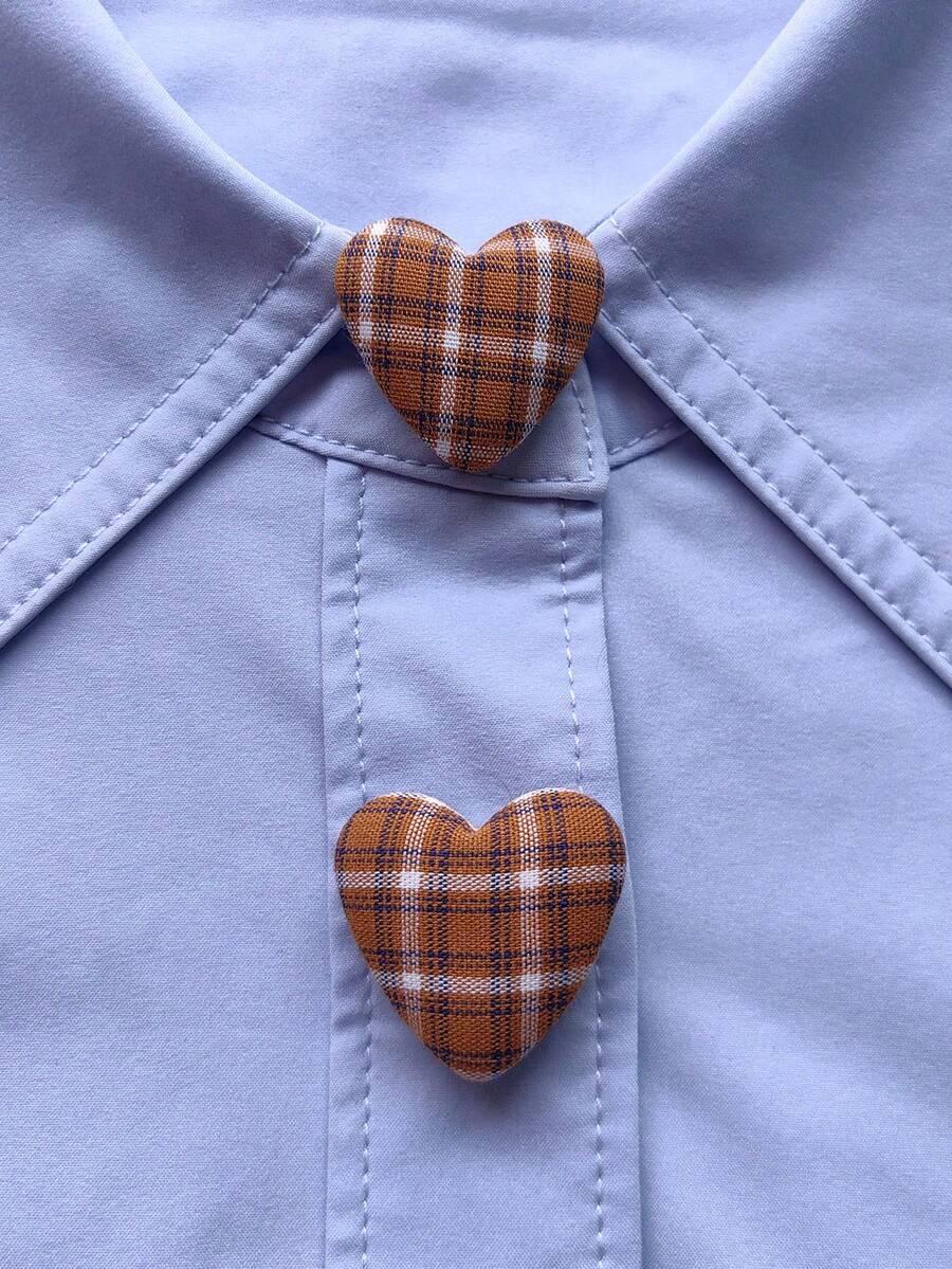 1pc/2pcs Elegant Heart-Shaped Geometric Pattern Button Set, Shirt Button Set, Clip-On Button Set, Fashionable Crystal Cufflink Set, Suitable For Tuxedo And Wedding Dress Decoration - Multicolor - View 1