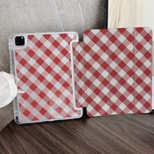1 bao đựng máy tính bảng in họa tiết kẻ caro đỏ có khe đựng bút chì, tương thích với iPad 10.9/10.2/Air 5/Pro 11/10/9.7/Air 2/(thế hệ thứ 7)/(thế hệ thứ 8)/Air 4/5/Pro 11/10, Galaxy Tab S10+/S9/A9, 5/5PR/6/6PRO/7/7PRO - Nhiều màu - Xem 1