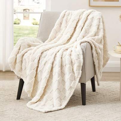 Manta de forro polar a cuadros blancos para sofá, manta súper suave y acogedora para decoración del hogar, regalo acogedor perfecto para mujeres y hombres, manta ligera para todo el año para el sofá