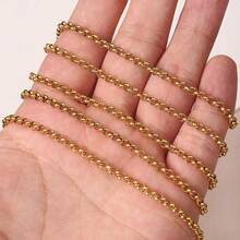 1m Cadena circular redonda de acero inoxidable de moda, cadena cruzada en forma de O de color dorado, para hacer collares, pulseras y joyería DIY - Cadena de bricolaje - Ver 4