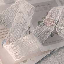 7Styles 70M White Lace Fabric Trim Ribbon Roll, Handmade Embroidery Lace For Sewing, DIY Crafts, Wedding Dress & Birthday Party Decor - Multicolor - View 2