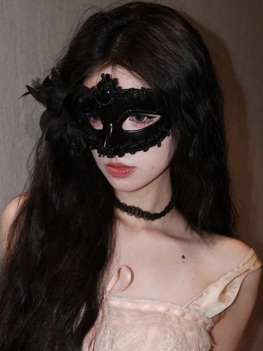 1件装女士性感蕾丝面具，适合成人派对、化装舞会、服装派对、表演、情人节等场合。 - 多色 - 查看 1