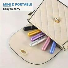 Multi-Colored Perfume Bottles, 5ml Refillable Spray Bottles, Portable Mini 5ml Metal Perfume Containers, A Must-Have For Summer, Travel, Outdoor Activities And Dates (Bright Pink, Bright Blue, Bright Silver, Bright Black). - 亮銀色 - 查看 7
