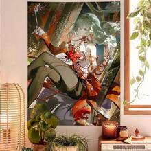 Wuthering Waves Game Cartoon Tapestry For Living Room Home Dorm Decor INS Home Decor - 1 - Xem 6