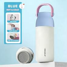 500ml Vaso aislado de acero inoxidable 316, con asa de goma y base antideslizante, taza para coche, infusor de té, botella de agua deportiva de gran capacidad - Multicolor - Ver 15