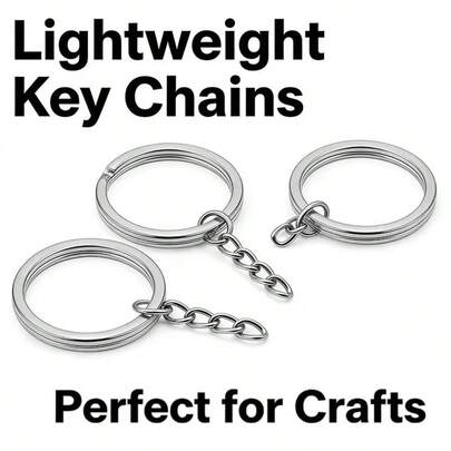 Bộ dụng cụ làm móc khóa 100 món - Bộ đầy đủ bao gồm 50 móc khóa và 50 vòng nối.