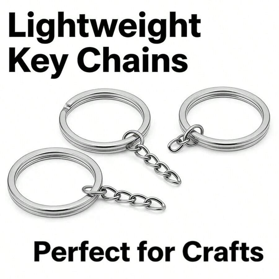 Bộ dụng cụ làm móc khóa 100 món - Bộ đầy đủ bao gồm 50 móc khóa và 50 vòng nối. - Nhiều màu - Xem 1