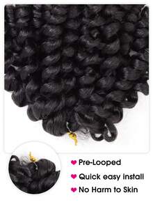 Pelucas sintéticas con rizos, trenzas de ganchillo Jamaican Bounce para extensiones de cabello trenzado en África, pre-retorcidas, adecuadas para uso diario y vacaciones para niñas y niños - Multicolor - Ver 3