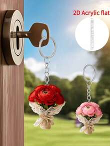 Elegante ramo de ranúnculos de acrílico plano 2D, ranúnculo persa, flores de ranúnculo, flores de apio, ramo de flores de San Valentín, adorno divertido, accesorio para mochila, colgante de moda, decoración del hogar, para decoraciones y encantos de automóviles, encantos para auriculares, encantos para bolsos, regalo de accesorios, regalo perfecto para familiares y amigos, Día de la Madre, regalos de San Valentín, regalos de cumpleaños, regalos de fiesta, regalos de aniversario, regalos de boda - Multicolor - Ver 2