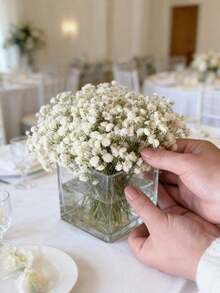 60/20/1支逼真满天星花束，波西米亚风格，人造花束，完美的花瓶填充物，适用于新娘花环装饰、腕花、婚礼场地、婚礼派对回礼、家居和办公室装饰、派对、花园、卡片制作和DIY工艺品、礼品包装 - 耐用，高度逼真 - 彩色 - 查看 10