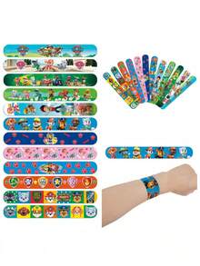 Paw Patrol 汪汪队立大功48片/36片/24片/12片卡通人物图案手链，适合送礼和派对佩戴的拍拍手链 - 彩色 - 查看 1