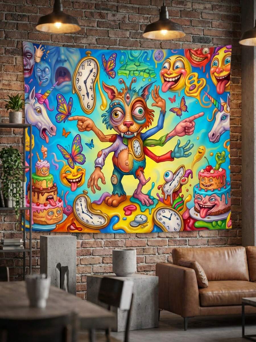 1 tấm thảm trang trí hình quái vật, phong cách nghệ thuật Pop Art siêu thực, hình kỳ lân tan chảy, thích hợp treo tường phòng ngủ, phòng khách, ký túc xá, phòng giải trí, có nhiều kích cỡ, thiết kế nghệ thuật hoạt hình trừu tượng, thích hợp treo tường phòng ngủ, phòng khách, ký túc xá, trang trí tiệc Halloween, có thể giặt, trang trí lễ hội âm nhạc, thảm trang trí phong cách Bohemian, đồ trang trí tường thẩm mỹ. - Nhiều màu - Xem 1