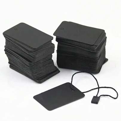 500PCS 350gsm Black Paper Tag DIY Blank Cardboard Handmade Party Birthday Wedding Christmas Gifts Flowers Box Bottles Label Tags
