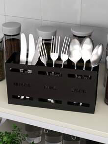 餐具收纳架 | 厨房台面/壁挂式餐具整理架，分隔式收纳，适用于筷子、叉子和勺子，是厨房收纳的理想之选 - 彩色 - 查看 6