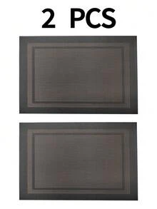 1/2/4/6 piezas Set de Individuales Tejidos de PVC a Rayas Multicolor, Individuales Rectangulares Lavables Adecuados para Decoración del Hogar y Cocina - Multicolor - Ver 16