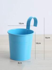 1 Peça Vaso Suspenso de Metal e Ferro, Com Gancho Destacável, Vaso de Flores de Sacada, Balde de Flores de Parede, Cesta de Plantas Suculentas, Adequado para Plantio em Jardim Externo - Multicolorido - Visão 11