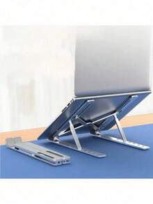 18-Inch Laptop Stand, Foldable Aluminum Alloy Cooling Riser Holder, Portable Desktop Tablet & Phone Stand - View 3