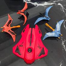 Mainan Tembak Anak, Peluncur Merah + 4 Buah Bentuk Dinosaurus, Mainan Tembak Manual, Permainan Luar Ruangan yang Disukai Anak-Anak - Merah - View 8