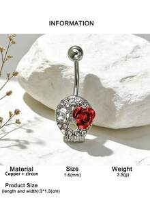 1 chiếc khuyên rốn hình đầu lâu hoa hồng phong cách punk, thích hợp để đeo hàng ngày, dự tiệc, đi biển hoặc mặc trong kỳ nghỉ. - hộp sọ - Xem 8