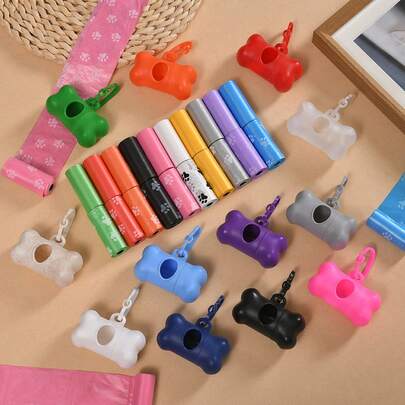 1pc Bone Shaped Portable Dog Poop Bag Dispenser, Convenient For Outdoor Use. Dog Poop Bags Can Be Easily Carried And Used For Outdoor Cleaning. Dog Poop Bags, Scoop Bags, Dog Supplies