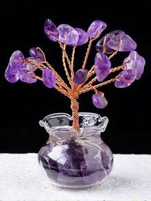 1pc Natural Yellow Quartz Feng Shui Money Tree Decor, Cute Desktop Ornament For Office, Home Healing - Multicolor - View 11