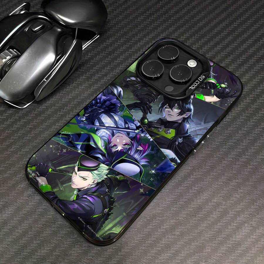 Personajes de Twisted Wonderland, magia púrpura y verde.funda de teléfono Fundas compatibles con ,Apple,VIVO,OPPO,,, y Honor.Fabricadas en silicona TPU,ofrecen protección contra golpes y caídas. - Negro - Ver 1