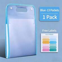 13层竖式风琴式文件袋,A4尺寸便携式文件收纳包,多口袋可扩展文件袋,适用于家庭办公室、学校、返校用品 - 多色 - 查看 13