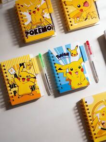 2pcs Cute Cartoon Pocket Notebook, Pokemon Themed Portable Memo Pad With Pen - Multicolor - View 8