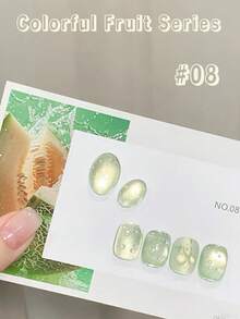 10ml Spring/Summer New Fruit Gift Box Cat Eye Jelly Nail Polish 2026 Colorful Fruit Series Ice Transparent Pink Green Glass Bead Cat Eye Nail Art Supplies, Grape Cat Eye, Blueberry Cat Eye - Multicolor - View 34