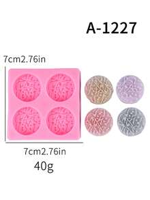 1pc 4-Cavity Round Cookie Shaped Silicone Baking Mold - Multicolor - View 7