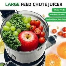 celiberry Cold Press Juicer Machines, Compact Slow Masticating Juicer With Large Feed Chute Fit Whole Fruits & Vegetables, Easy Clean In 60S Without Brush, Self Feeding Blender, 98% Juice Purity, 250W Quiet Juice Extractor , Kitchen Appliance For Holiday Gift - 星空灰 - 查看 2
