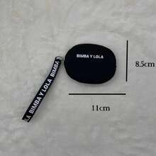 Letter Embroidered Round Coin Purse, Mini Keychain Wallet, Women ID Card Holder, Change Purse, Mini Key Pouch, Lipstick Makeup Bag, Earphone Storage Pouch, Holiday Gift (For Family, Friends And Classmates), Birthday Gift - 酒紅色 - 查看 6