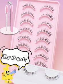 10/7/5 Pairs Natural False Eyelashes, Fluffy & Soft, Thick 3D Mink Lashes, Long & Fine, Messy Multi-Layer, Short & Dense Fake Lashes, Suitable For Wedding, Party, Club, Daily Work, Meeting, Comfortable To Wear, Handmade Lashes, Flared Ends, Elongate Eyes, Natural & Realistic, Whole Lash Strip, Long-Lasting & Voluminous, Popular Makeup Tool - Natural Lashes - View 13