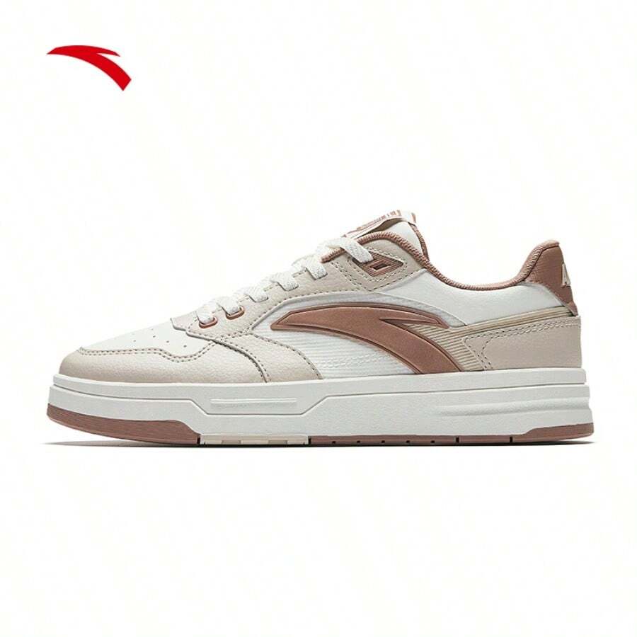 Anta 安踏 Street Rebel LITE | 经典低帮滑板鞋，男女通用休闲运动鞋 112538051 - [女款]象牙白/白堊色/煙灰棕-9 - 查看 1