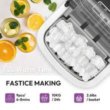 loefme 1.2L Countertop Ice Maker Machine Black Electric Automatic Icemaker - UK Plug(220-240V) - View 3