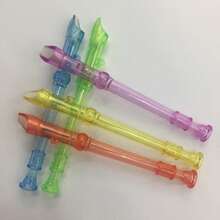 1pc Transparent Mini 6-Hole Flute, Small Flute Craft, Music Practice Material, Portable Mini Flute Musical Instrument - Multicolor - View 3