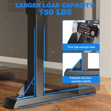 Table Top TV Stand With Height Adjustable TV Legs TV Stands Base With Cable Management For Most 37 To 86 Inch Flat Or Curved TVs Steel TV Feet Holds Up To 150 Lbs Max VESA 800x600mm Black - Black - View 4