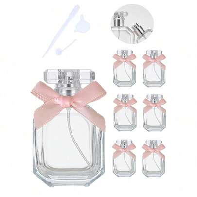 Một chai nước hoa dạng xịt áp lực trong suốt 50ml, kèm phễu quà tặng hình bướm, ống nhỏ giọt, vòi phun, chai xịt nước hoa tái sử dụng, chai xịt mỹ phẩm dạng xịt áp lực, chai xịt dung tích lớn có thể bổ sung nước, chai thủy tinh - có thể đổ đầy và tái sử dụng, hộp đựng du lịch, vật dụng cần thiết khi đi du lịch, dung tích lớn di động, gợi ý quà tặng ngày Valentine, quà tặng ngày Valentine giá cả phải chăng, lễ Phục sinh, ngày của Mẹ