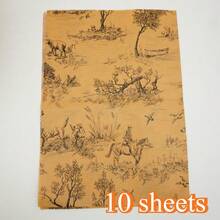 Giấy lụa bán trong suốt in hình săn bắn cổ điển, kích thước 19,69 x 13,78 inch, thích hợp làm giấy gói quà, giấy trang trí tiệc sinh nhật, giấy lót hộp quà, giấy mỏng có thể in, phù hợp cho trang trí DIY, gói bó hoa, trang trí đám cưới, Ngày của Mẹ, lễ tốt nghiệp, lễ hội giữa mùa hè. - Xem 17