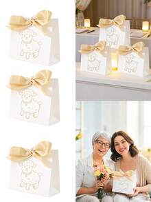 Hộp kẹo hình cừu Eid Al-Adha 12 chiếc, trang trí tiệc lễ hội Hồi giáo, hộp kẹo quà tặng màu trắng có tay cầm, hộp quà nắp nghiêng cho sinh nhật, đám cưới, Ngày của Mẹ, tiệc sinh nhật chủ đề động vật trang trại, hộp kẹo hình động vật phong cách mộc mạc. - nhiều màu - Xem 10