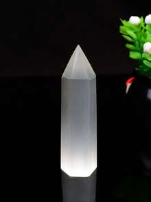 1pc Natural Crystal Transparent Gypsum Hexagonal Pointed Column Healing Stone, Healing Decor - Selenite - View 24