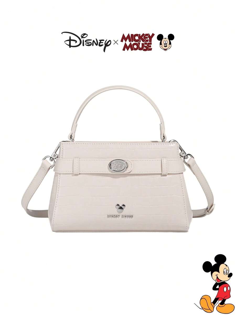 Disney 迪士尼正品米奇金属装饰时尚女士手提包，可爱轻便，配有可调节肩带，适合女孩、青少年和商务人士使用，秋冬季必备单品