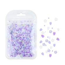 1袋紫色與白色超薄花卉樹脂亮片，環氧樹脂模具填充材料，DIY手工藝用品，珠寶鑄造用品 - 彩色 - 查看 8